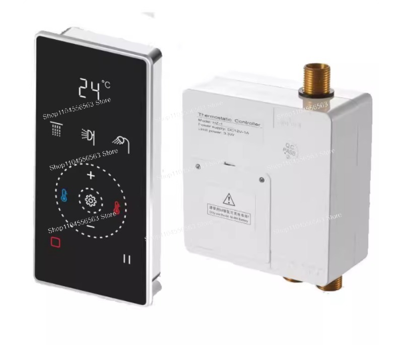Thermostatic Shower Faucet Valve 3 Way - Termostato Digitale Nero a LED per
