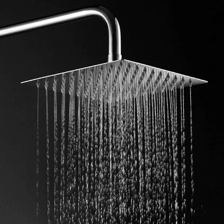 Rainfall Shower Head Ceiling Mount 16 Inch - Soffione doccia a pioggia quadrato in