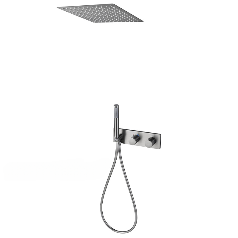 Concealed Thermostatic Shower System Set - Gunmetal/oro spazzolato/Blk sistema doccia termostatico per