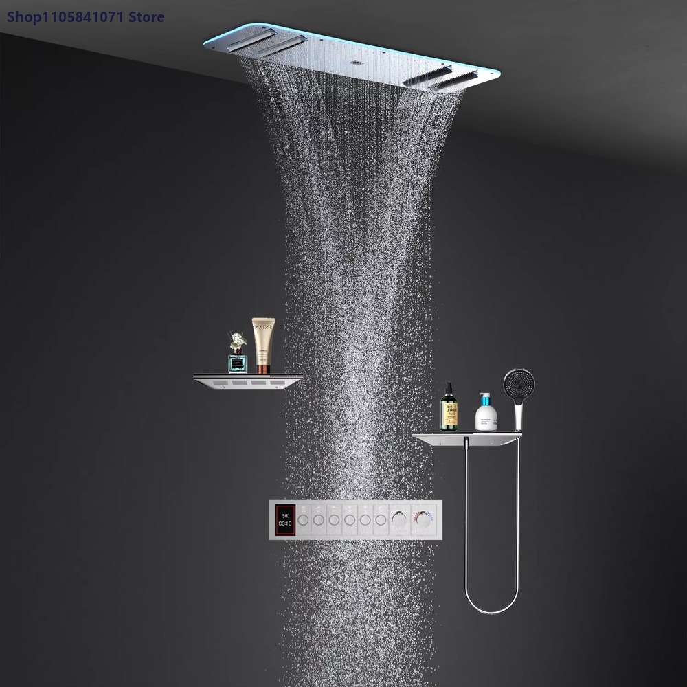 Led Rainfall Shower Head Waterfall - Set Doccia LED con Soffitto a
