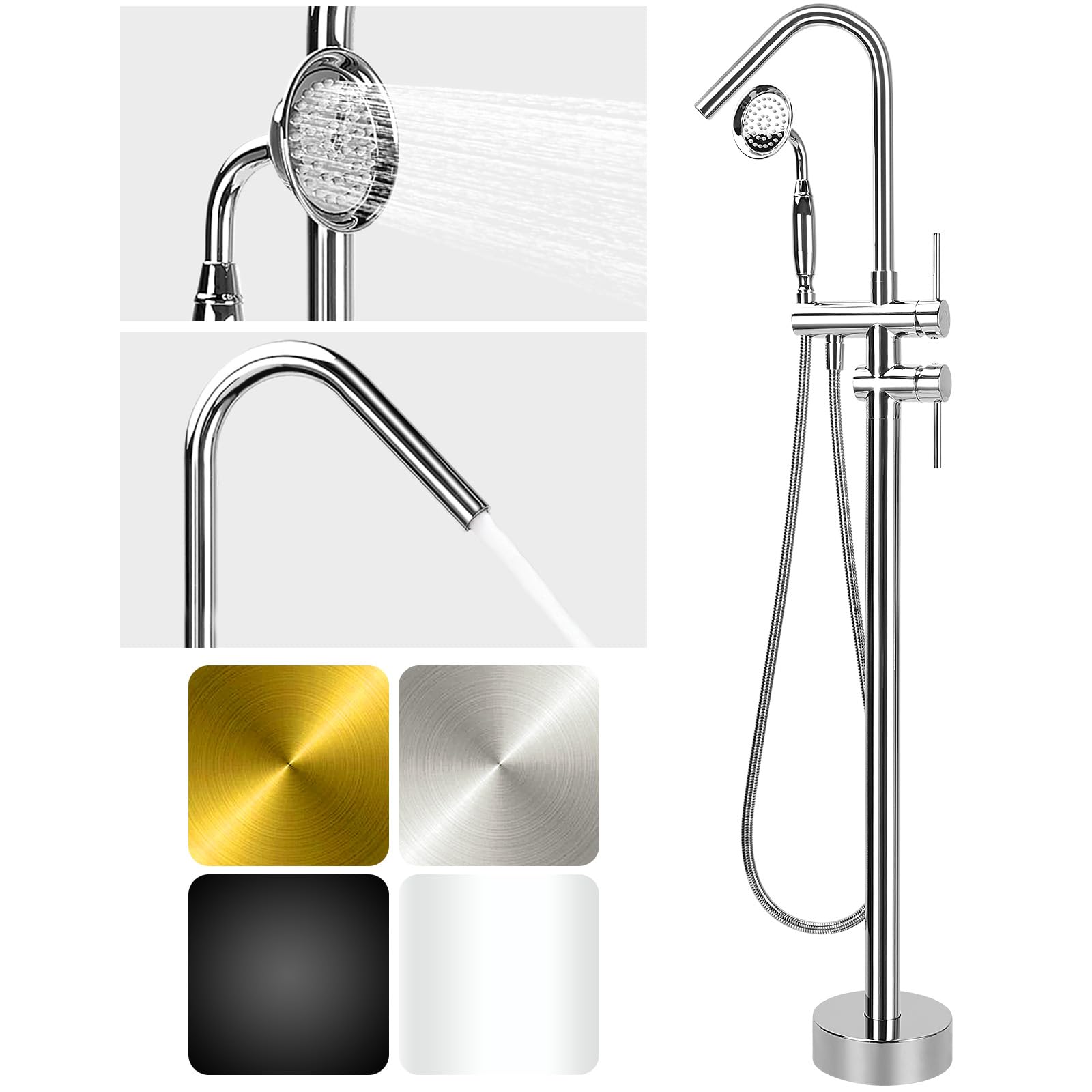 Freestanding Bathtub Filler Faucet Floor - Rubinetto per vasca da bagno indipendente,