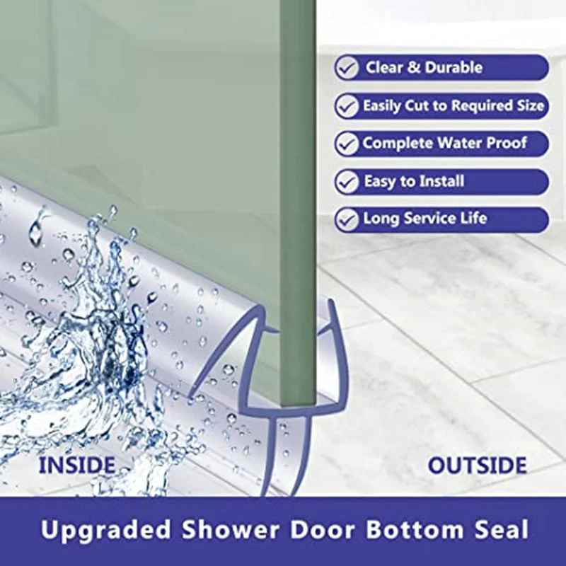 Shower Door Bottom Seal Strip Sweep - Striscia di tenuta per doccia senza