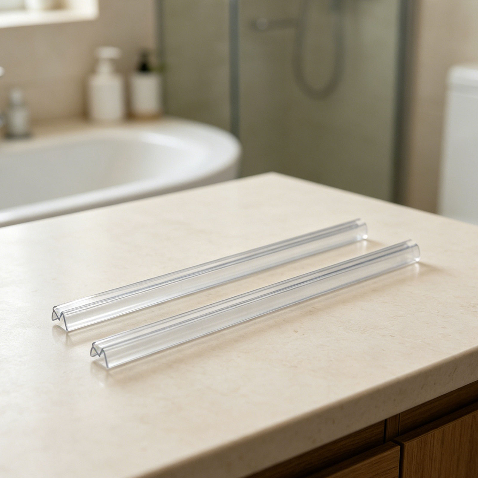 Shower Door Bottom Seal Strip Sweep - Set di 2 Guarnizioni Inferiori per