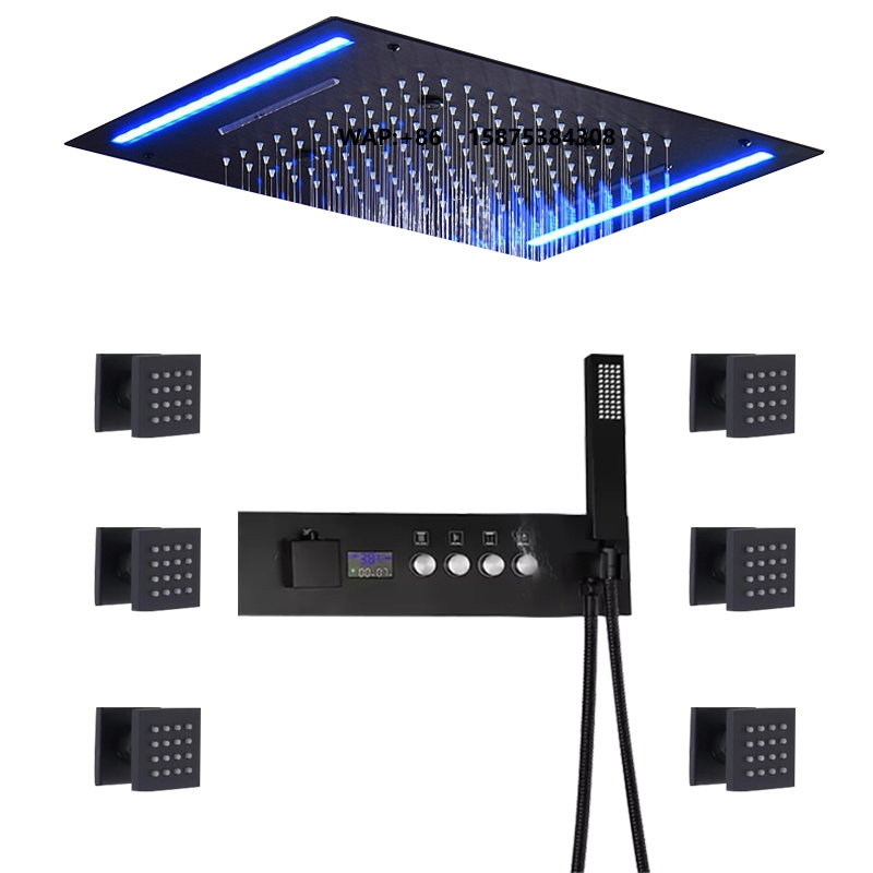 Led Rainfall Shower Head Waterfall - Soffione Doccia Moderno a Soffitto 360x500mm