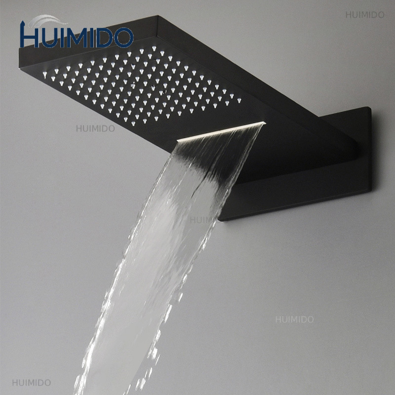 Led Rainfall Shower Head Waterfall - Soffione doccia nero a pioggia e