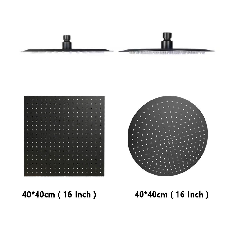 Rainfall Shower Head Ceiling Mount 16 Inch - Soffione doccia da bagno quadrato rotondo