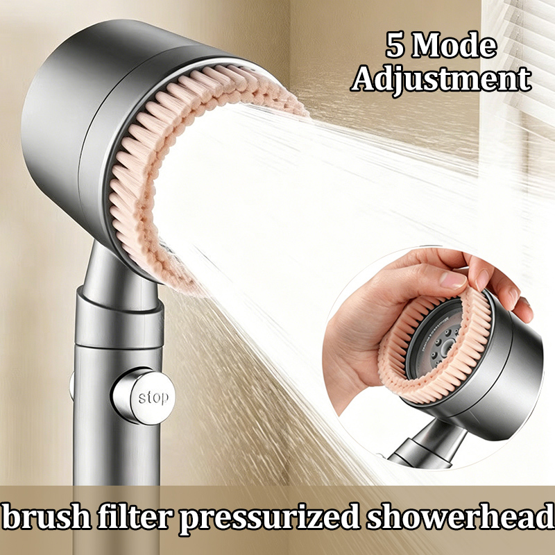 Handheld Shower Head High Pressure Filter - Soffione Doccia Portatile Regolabile a 5