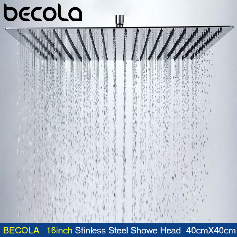 Rainfall Shower Head Ceiling Mount 16 Inch - Becola soffioni doccia ultrasottili quadrati in