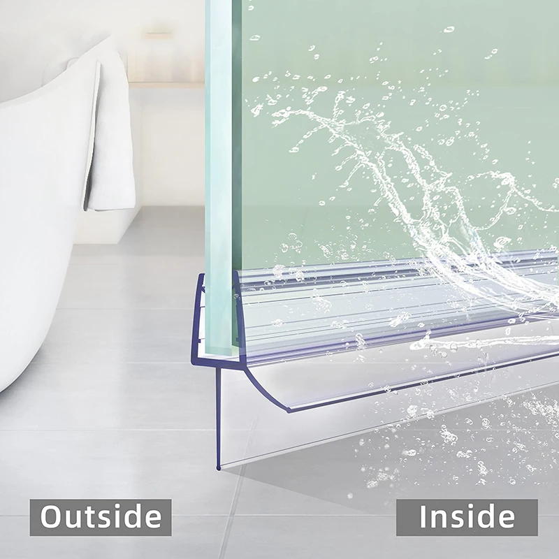 Shower Door Bottom Seal Strip Sweep - 1PC Striscia di tenuta trasparente per
