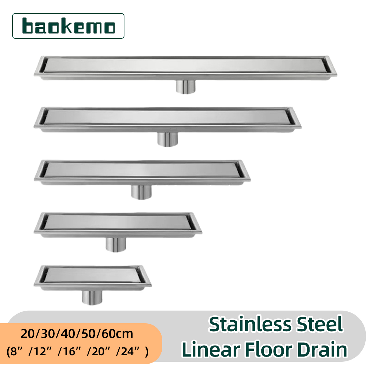 Linear Shower Drain Stainless 304 Tile In - Scarico doccia lineare con griglia con