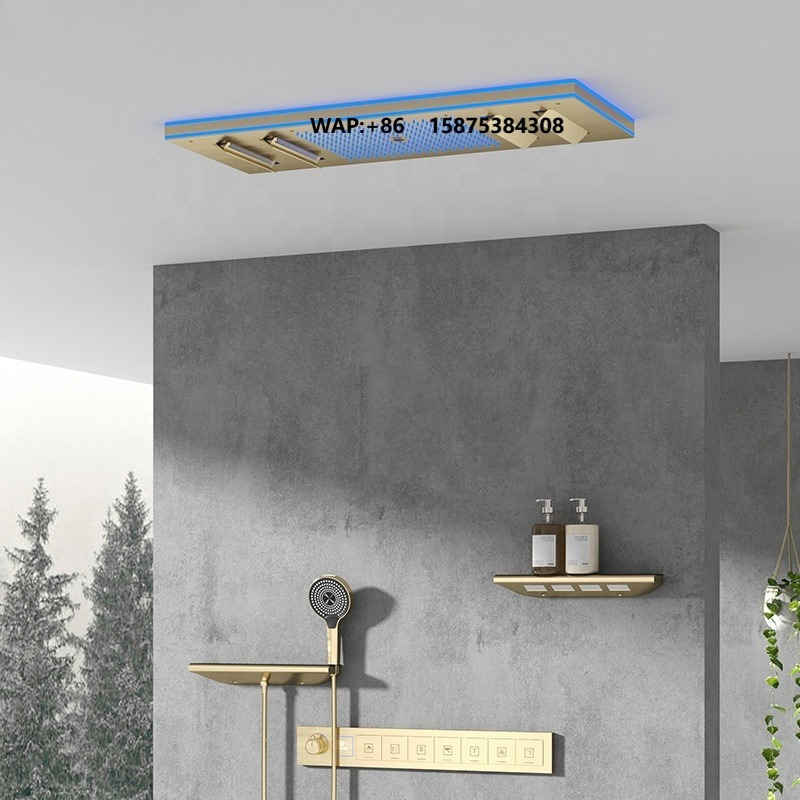 Led Rainfall Shower Head Waterfall - Nuovo Design Soffione Doccia LED Oro