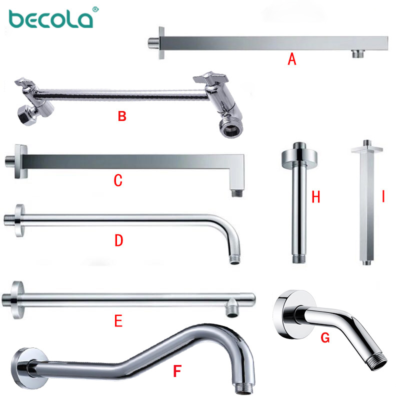 Shower Arm Ceiling Mount Brass Chrome - BECOLA Bagno di Rame Braccio Doccia