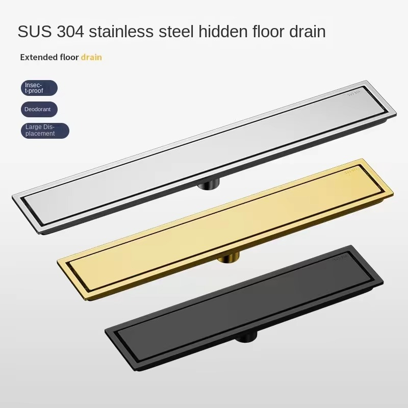 Linear Shower Drain Stainless 304 Tile In - Scarico a pavimento invisibile in acciaio