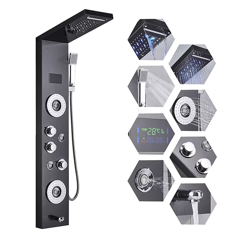 Sistema di pannelli doccia con - Led Rainfall Shower Head Waterfall recensione e prezzo