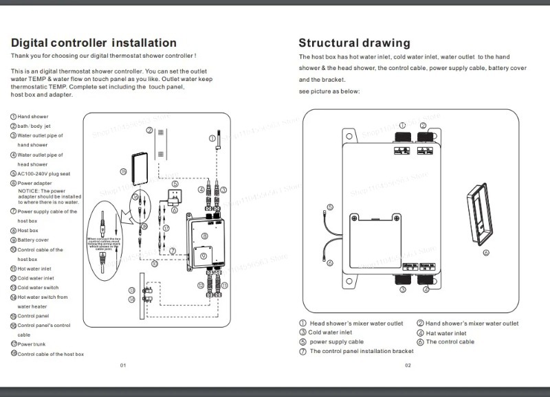Termostato Digitale Nero a LED - Thermostatic Shower Faucet Valve 3 Way recensione e prezzo