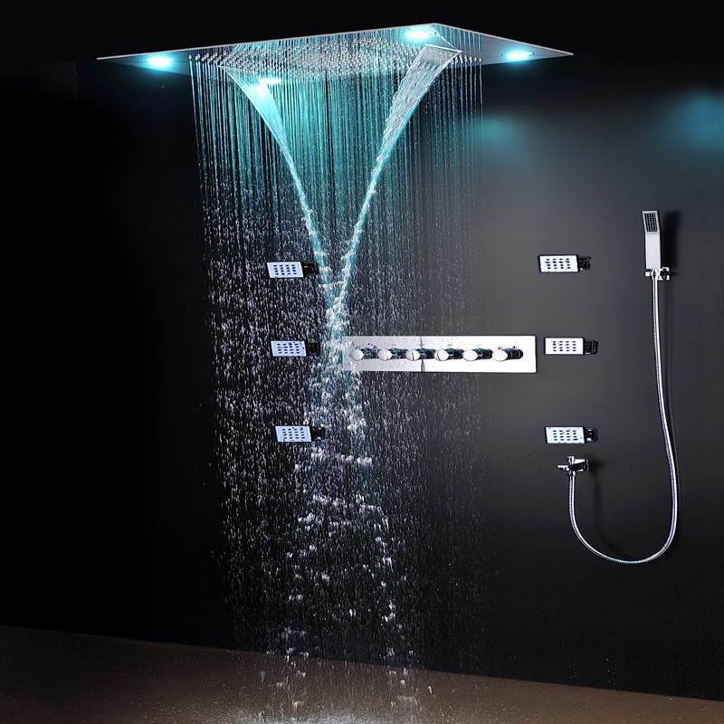 Set Doccia Termostatico Grande - Led Rainfall Shower Head Waterfall recensione e prezzo