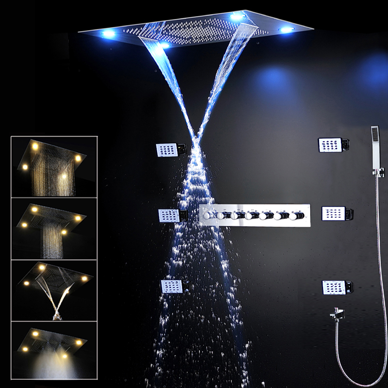 Sistema Doccia LED Musicale di - Led Rainfall Shower Head Waterfall recensione e prezzo