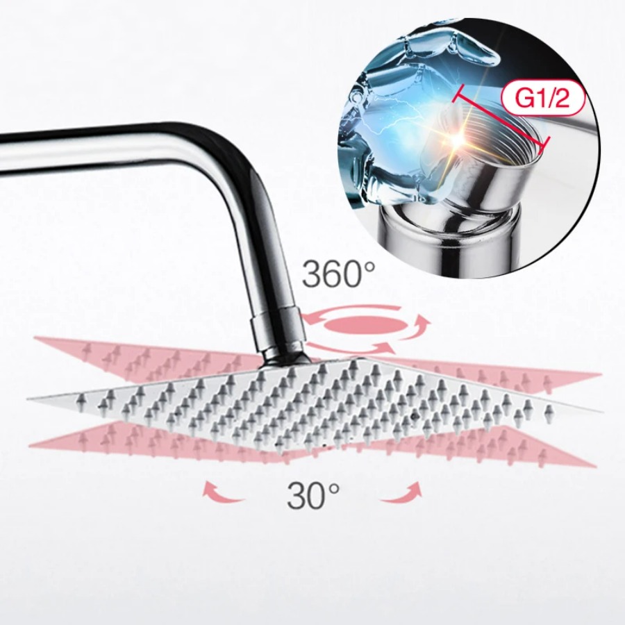 Soffione doccia a pioggia quad - Rainfall Shower Head Ceiling Mount 16 Inch recensione e prezzo