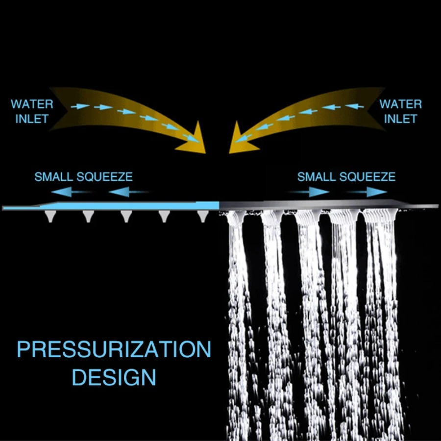 Soffione doccia a pioggia quad - Rainfall Shower Head Ceiling Mount 16 Inch recensione e prezzo
