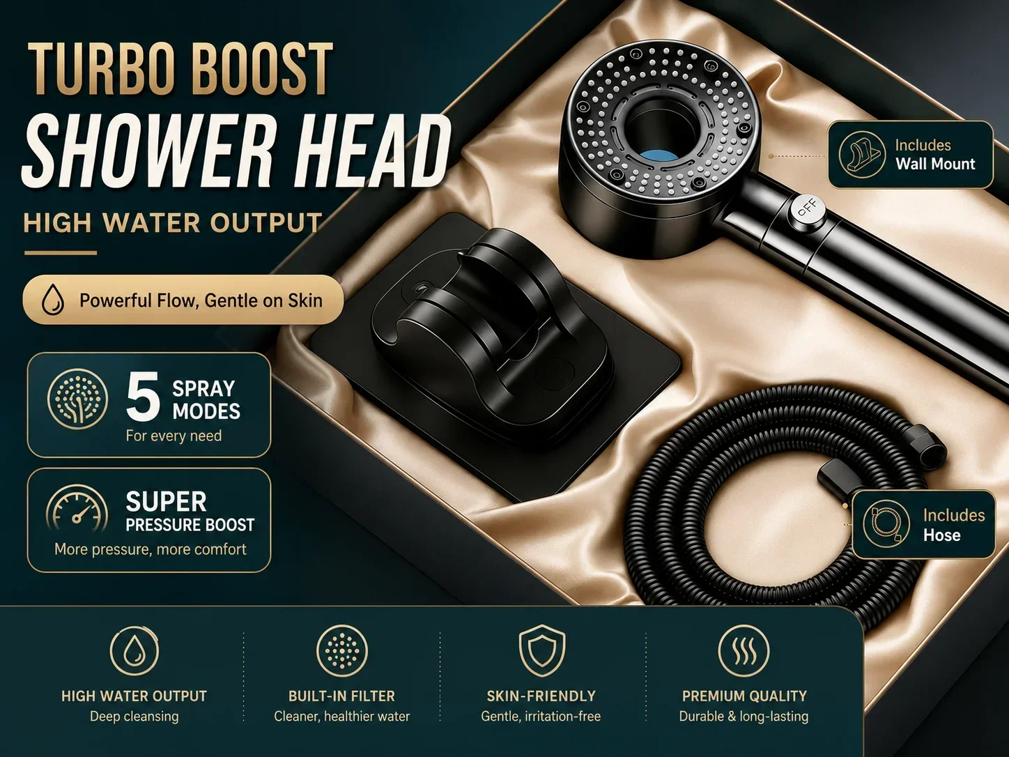 360 ° Soffione doccia portatil - Handheld Shower Head High Pressure Filter recensione e prezzo