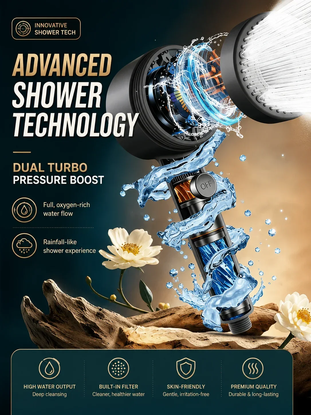 360 ° Soffione doccia portatil - Handheld Shower Head High Pressure Filter recensione e prezzo