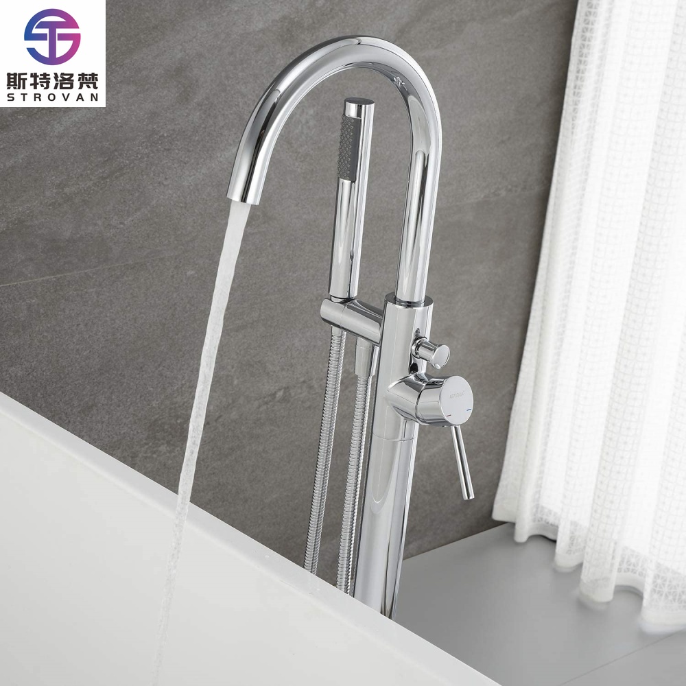 Rubinetto per vasca a cascata  - Freestanding Bathtub Filler Faucet Floor recensione e prezzo