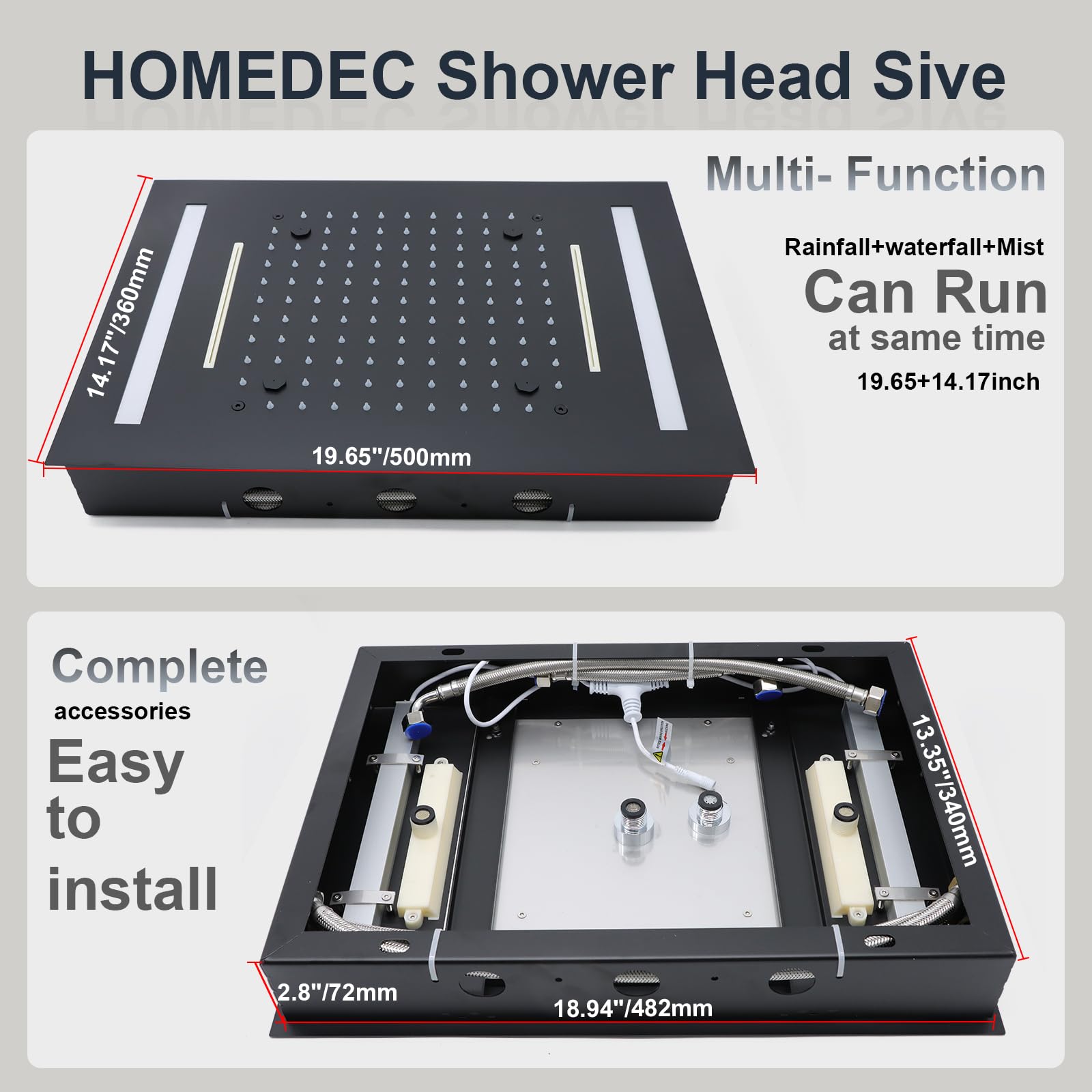 Soffione Doccia Moderno in Acc - Led Rainfall Shower Head Waterfall recensione e prezzo