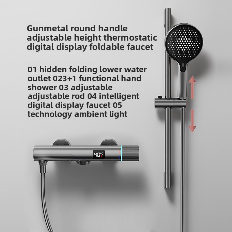 Set Doccia Minimalista Grigio  - Thermostatic Mixing Valve Digital Display recensione e prezzo