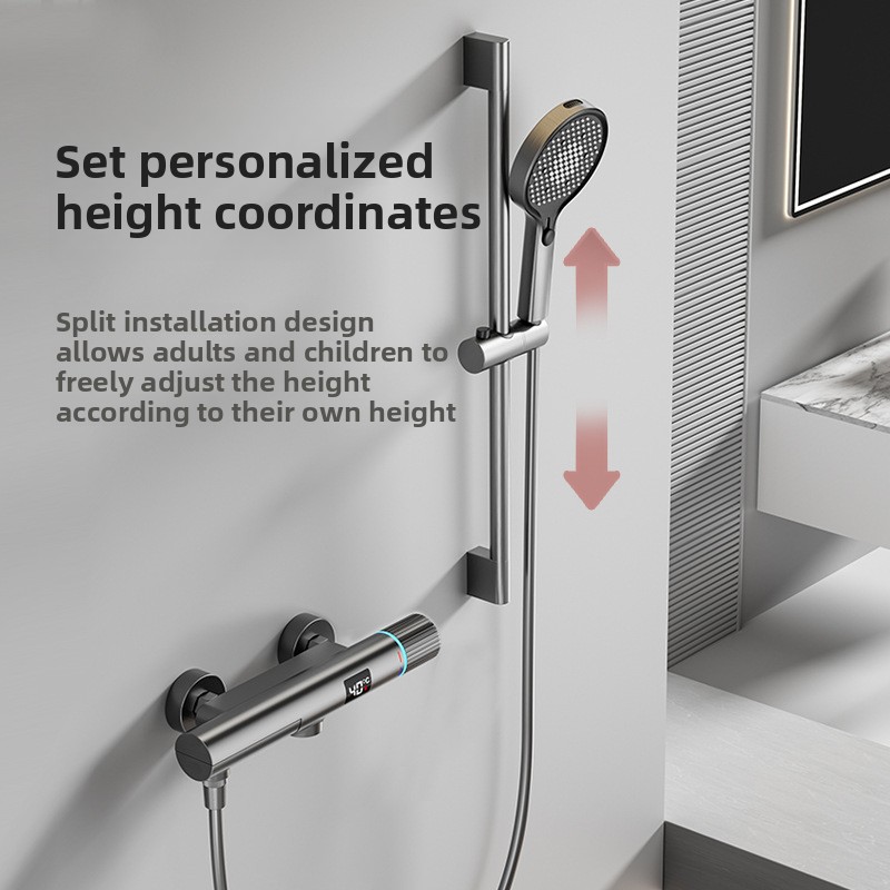 Set Doccia Minimalista Grigio  - Thermostatic Mixing Valve Digital Display recensione e prezzo