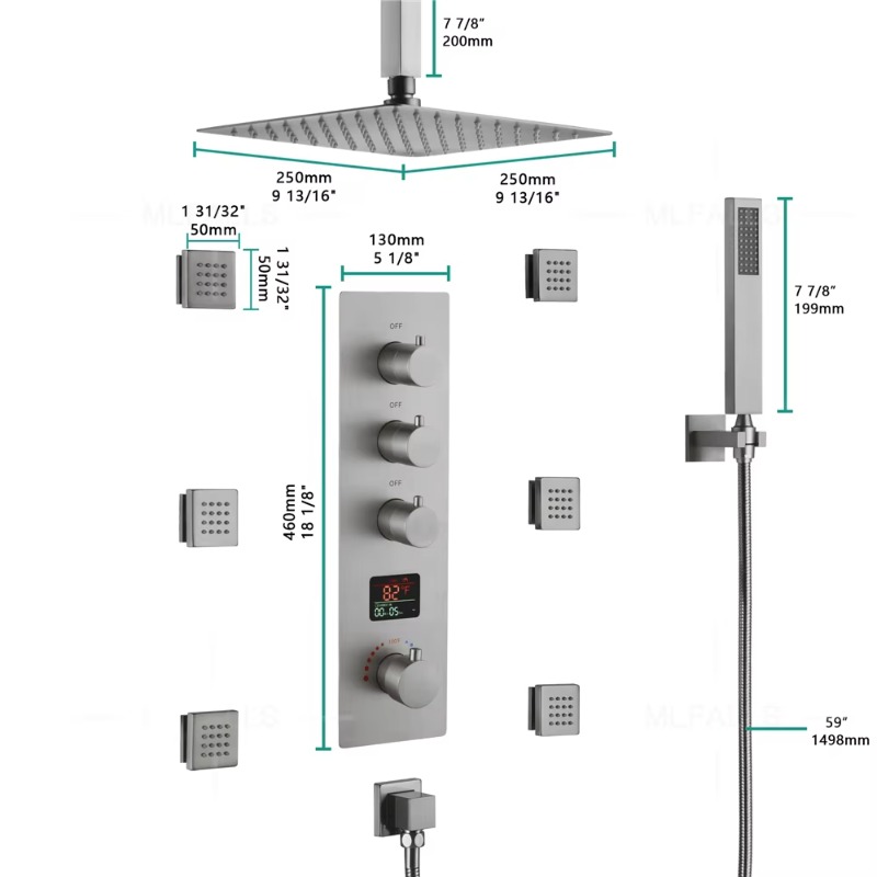Set doccia a scomparsa con sis - Concealed Thermostatic Shower System Set recensione e prezzo