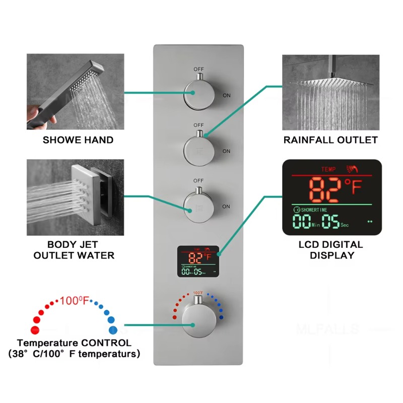 Set doccia a scomparsa con sis - Concealed Thermostatic Shower System Set recensione e prezzo