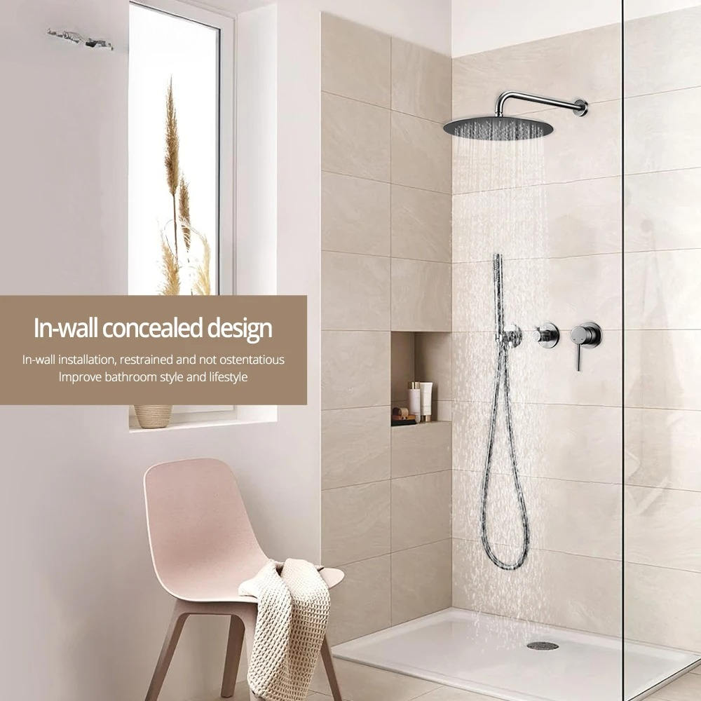Set Doccia a Incasso 8-16'' co - Shower Arm Ceiling Mount Brass Chrome recensione e prezzo