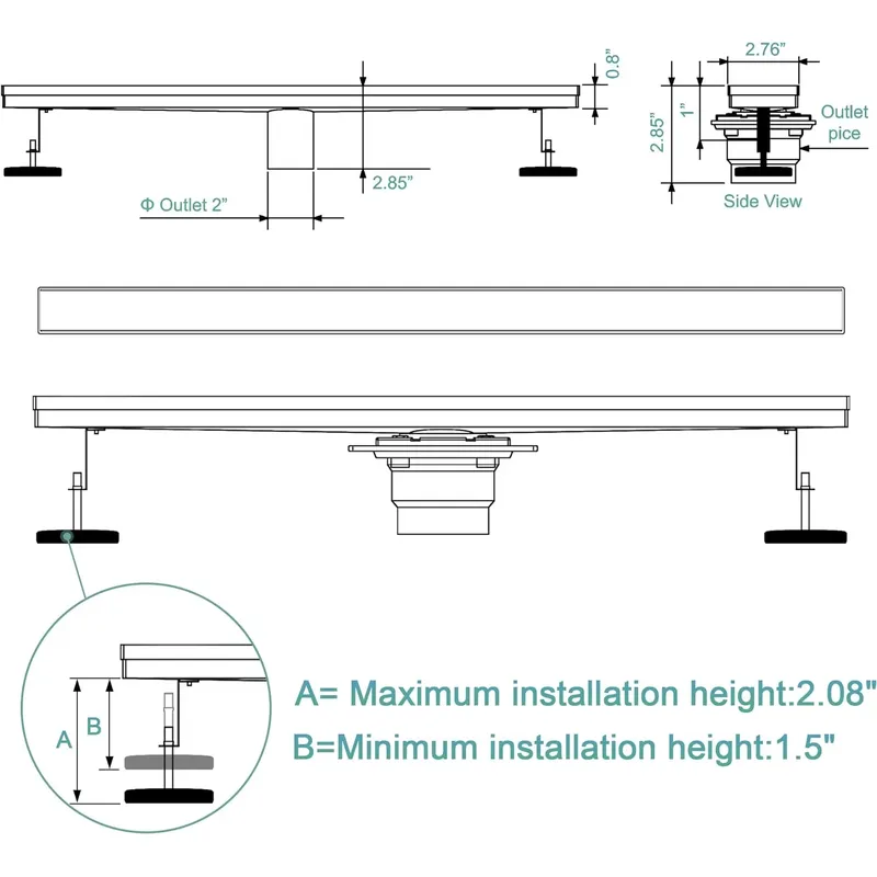 Sifone doccia lineare moderno  - Linear Shower Drain Stainless 304 Tile In recensione e prezzo