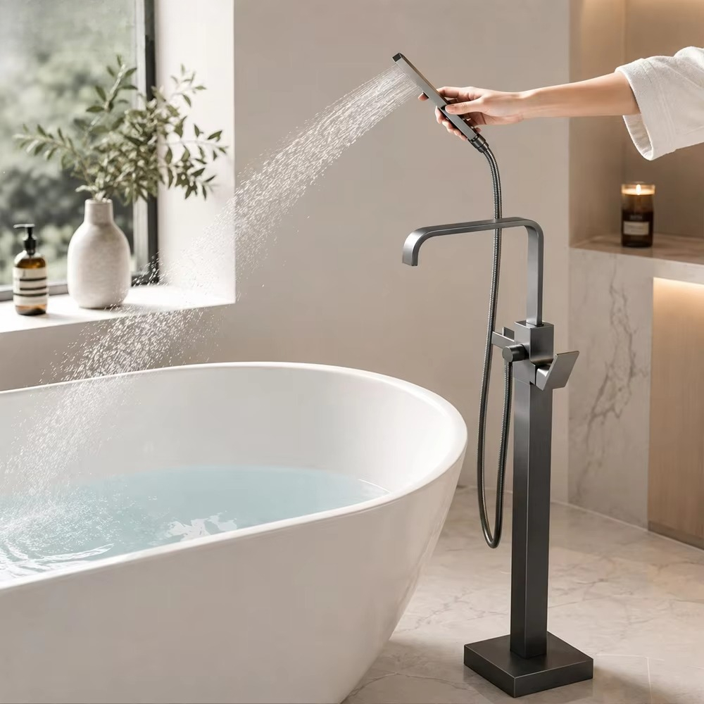 Miscelatore da bagno a pavimen - Freestanding Bathtub Filler Faucet Floor recensione e prezzo