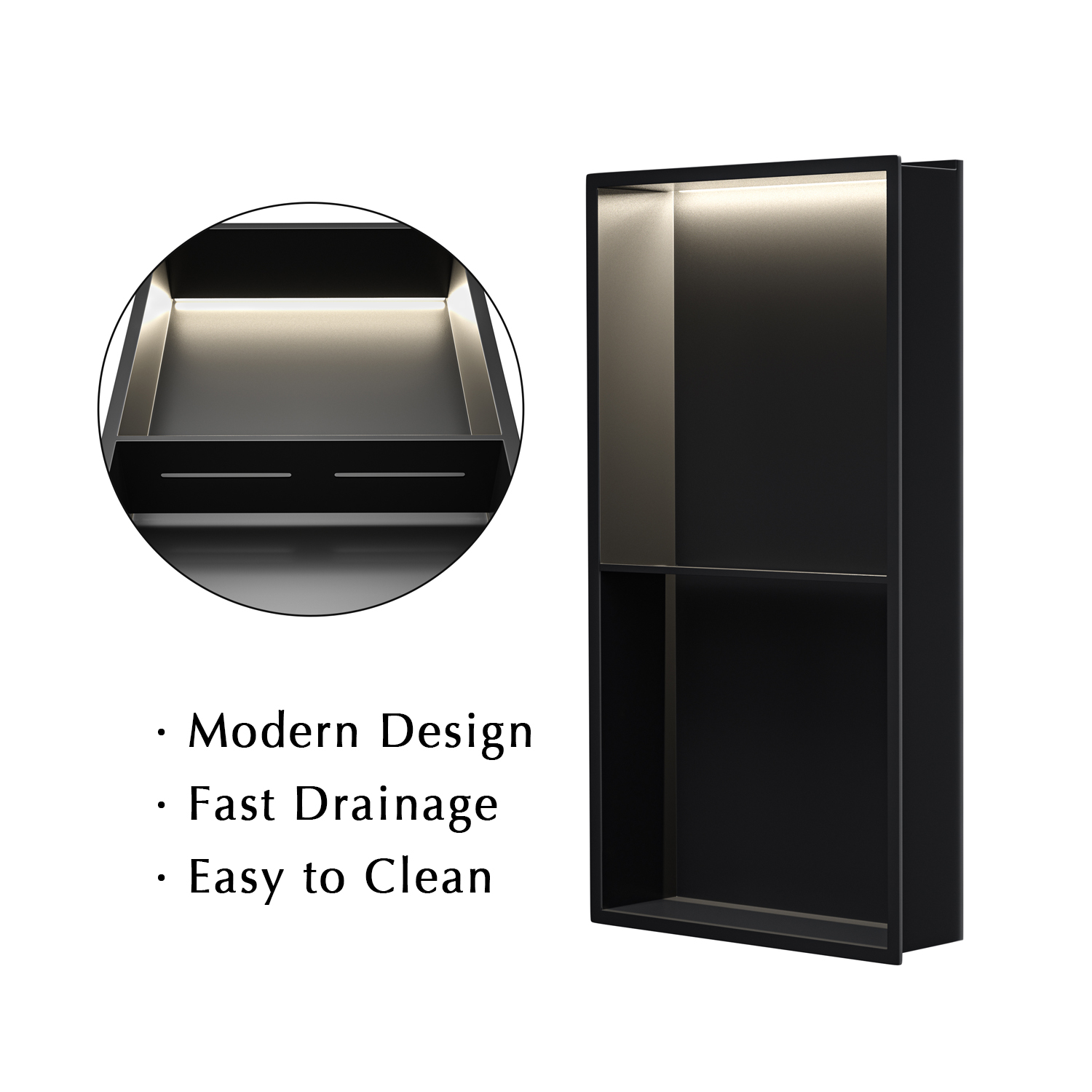 Mensola da bagno moderna con i - Shower Niche Stainless Steel Recessed recensione e prezzo