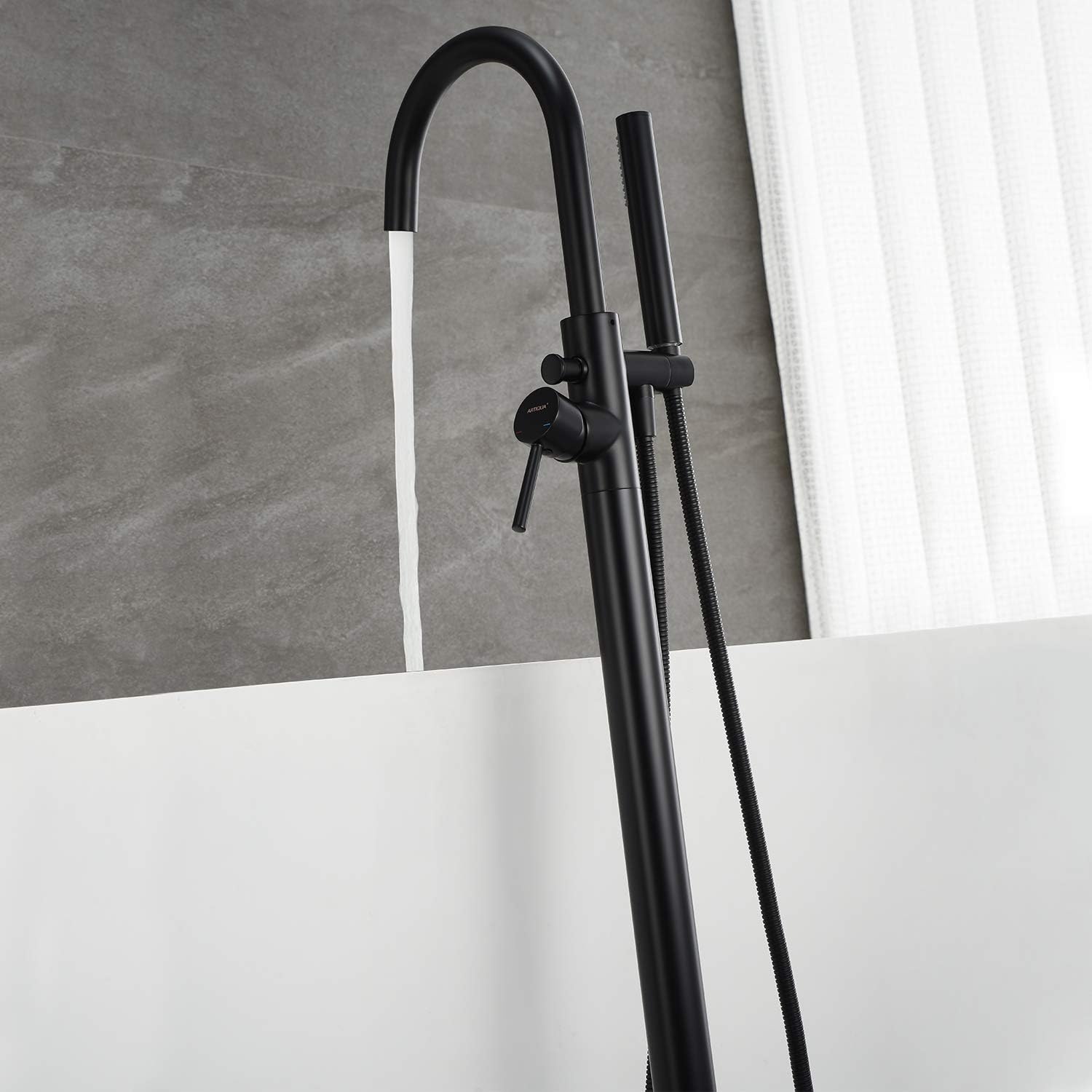 KEMAIDI Golden Plated vasca da - Freestanding Bathtub Filler Faucet Floor recensione e prezzo