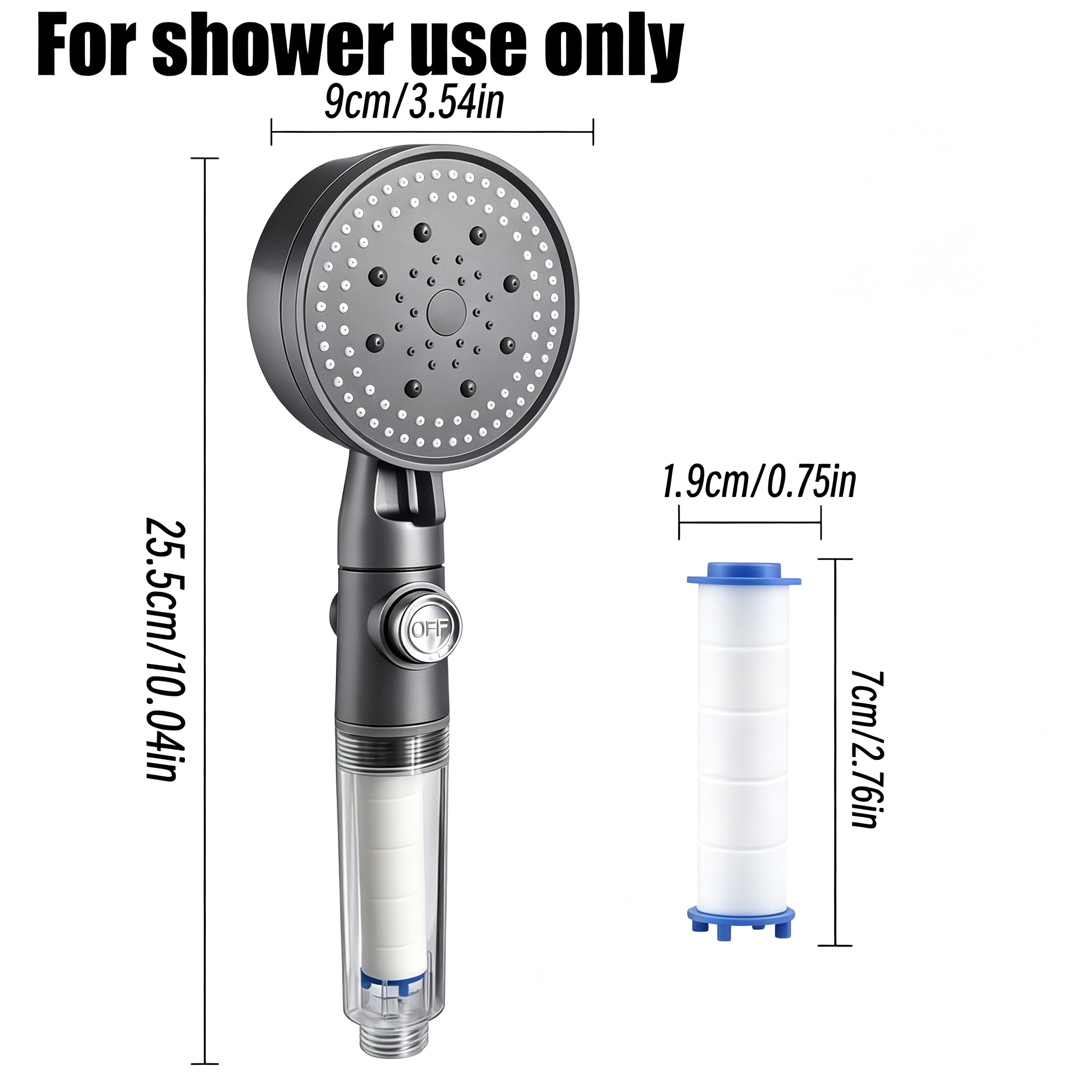 Soffione doccia portatile con  - Handheld Shower Head High Pressure Filter recensione e prezzo