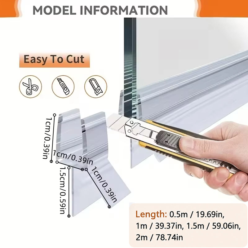 1PC Striscia di tenuta traspar - Shower Door Bottom Seal Strip Sweep recensione e prezzo